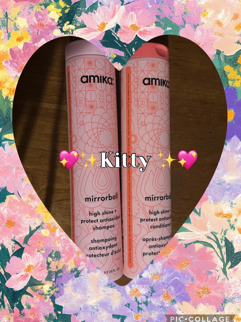 amika Mirrorball High Shine Shampoo & Conditioner Set - Light Pink